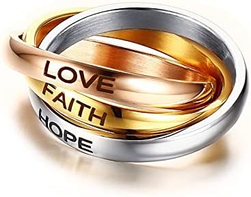 Miniatura 1 de Rae Zack - Anillos giratorios de acero inoxidable para la ansiedad, anillos para mujeres y hombres, anillo para aliviar el estrés, anillo triple