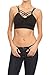O TO S Women's Activewear Sports Bra Caged Lounge Bralette Ruched Detail (L-XL, Black)