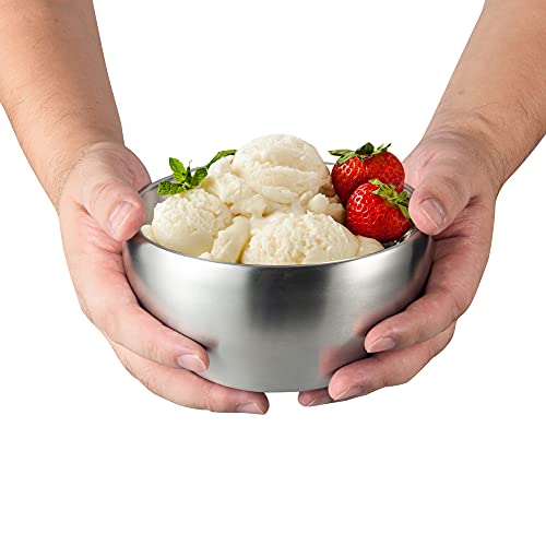 Imeea 168 Ice Cream Bowl Insulated Bowl 28Oz Double Wall Soup Bowl Sus304 Stainless Steel Cereal Bowl thumb #2