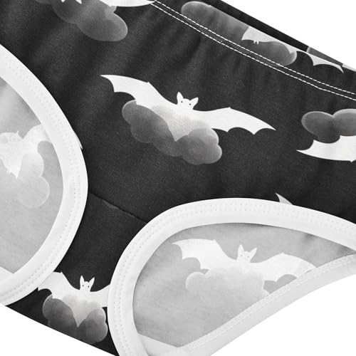 White Bats Black Clouds Halloween Cute Panties Girl Toddler Girls Underwear Cotton Animal Kids Briefs Undies 2t4
