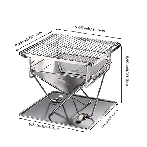 Campingmoon Foldable BBQ Grill, Portable Charcoal Grill, Stainless Steel Wood Burning Stove, Barbecue Cooking Stove for Outdoor/Garden/Camping/Picnic/Party (X-MINIPRO) by camping moon - Image 5