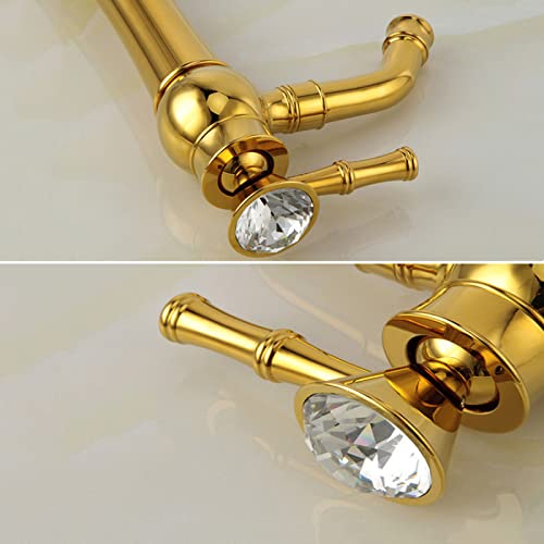 Robinet d'évier de salle de bain rétro or pour sublimer votre routine matinale