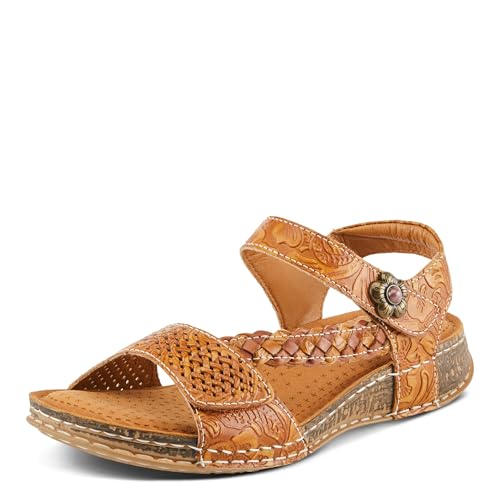 Image of Spring Step L'Artiste womens Popular | Hand-painted leather upper with hook and loop straps, padded microfiber insole, polyurethane outsole, and 1.25 in heel