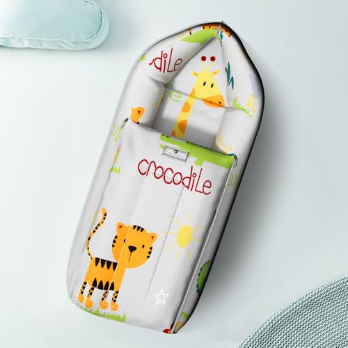 Image of StarAndDaisy 3 in 1 Baby Sleeping Bag for New Born /Baby Bedding Set for New Born /Soft and Comfortable Baby Bed for 0-12 Months /Washable & Foldable Cotton Design (Animal Print)