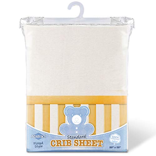 Abstract Baby Solid Jersey Knit Fitted Crib Sheet (28" X 52", Beige) #TOP5