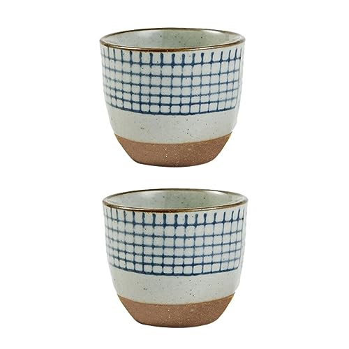 KICHOUSE Traditional Japanese Sake Cups 2 Hand Painted Ceramics for Warm Sake Te