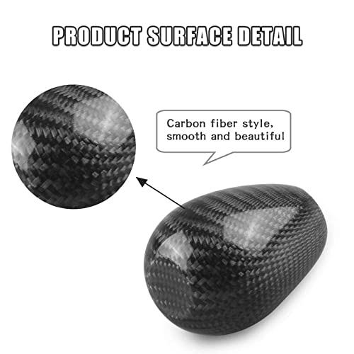 RYANSTAR Carbon Fiber Shift Knob with Adapters, Black Oval Ball Stick Shifter Knobs Compatible with Infiniti Lexus Mazda Mitsubishi Nissan etcï¼Smooth Surfaceï¼ - Image 4