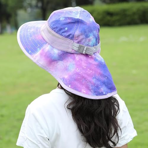 Image of icolor Kids Sun Hat UPF50+ Sun Protection Bucket Hat Toddler Summer Beach Play Hats with Neck Flap for Girl Boy Ages 3~10