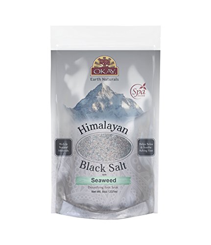 Himalayan Black Salt with Seaweed Soothing Mineral Soak Leaves Feet Feeling Cleansed,Refreshed and Relaxed No Parabens,No Silicones,No Sulfates For All Skin Types Made In USA 8oz
