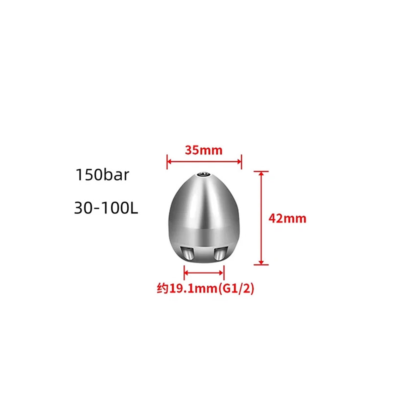 Ugello sturatubi G1/2 in acciaio inox, per macchine 30-100L