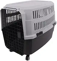 JAMBO PET | Caixa De Transporte Para Pets | Plástico E Metal | Extra Grande | Cinza