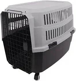 JAMBO PET | Caixa De Transporte Para Pets | Plástico E Metal | Extra Grande | Cinza
