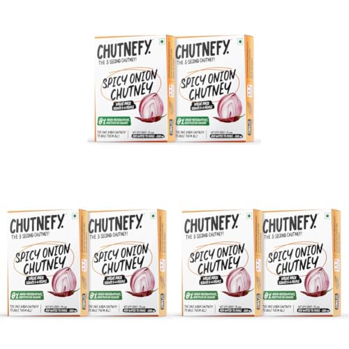 Image of Chutnefy Spicy Onion (Kara) Chutney | 75g Freeze-Dried Instant Dry Mix | Just Add Water to Make 5-6 Servings (300 g) Each | 2 x 75 g | 0% Preservatives or Additives (Pack of 3)
