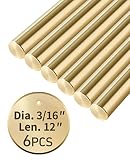Coolneon Brass Rods 3/16 x 12",6PCS,Knife Handle Material,Knife Handle Pins,Brass Round Stock,Knife