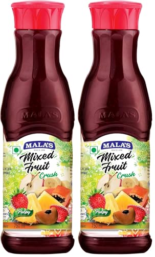 Image of Mala's Mixed Fruit Crush 750Ml,Brown, No Artificial Colors (Pack of 2)