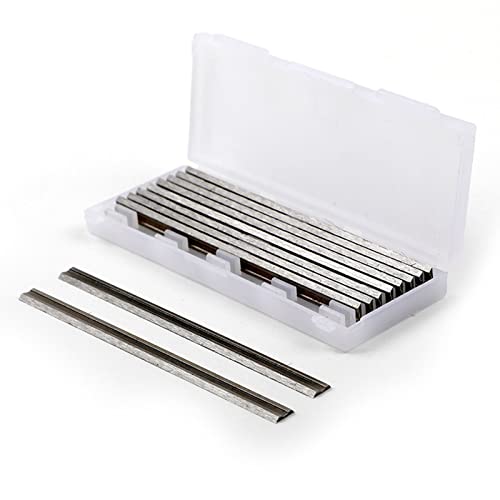ZAWELIYO 10Pcs High Speed Steel Planer Blades Double Edged for Electric Wood Planer 3.23in with Slide Design, Wood Planing