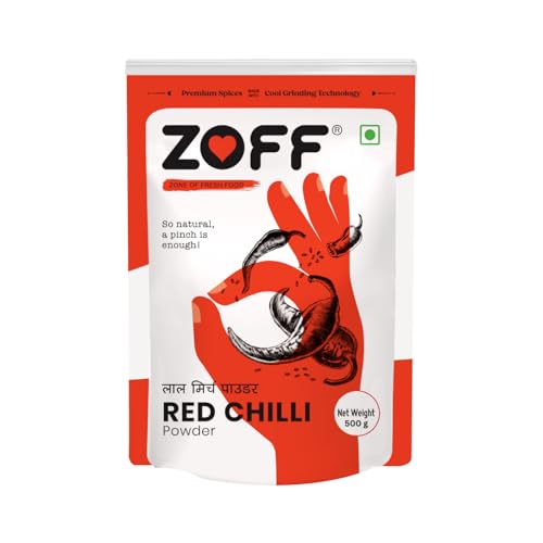 Image of Zoff Red Chilli Powder with Natural Oils | Premium-Quality, Pure & Unadulterated Lal Mirch Powder - Sourced from Hand-Picked Red Chillies | Freshness & Aroma Preserved | Mirchi Powder 500gms