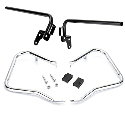 MoKitDora Chrome Rear Saddlebag Bracket Guard Bars Compatible with 2014-2021 Harley Touring Street Road Glide Electra Glide Road King