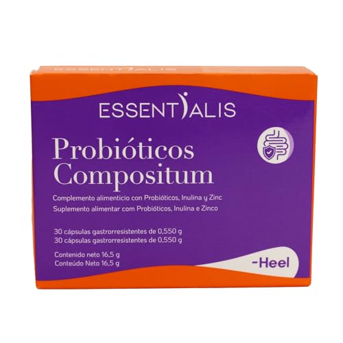 Essentialis Probióticos Compositum, 30 Cápsulas Veganas con Zinc, 25 Cepas