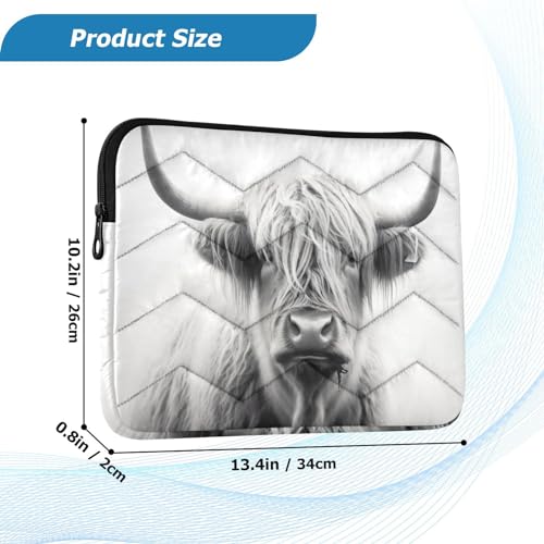Funda para portátiles de 13-14 pulgadas Highland Cow miniatura 3