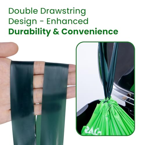 13 Gallon Compostable Trash Bags With Drawstring, Heavy Duty Extra Thick 1 Mil, 35 Bags, Tall Kitchen Food Scrap Waste Bag, ASTM D6400 Certified_desvips.com