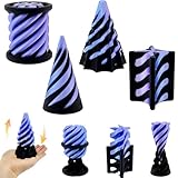 4 Packs Impossible Cone,Spiral Cone Fidget Toy Impossible Pyramid Passthrough Toy,3D Printed Spiral Cone Fidget Toy,Mini Vortex Thread Illusion Desktop Deco Souvenir Gift for Anxiety Relaxing