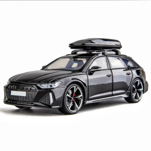 Image of Diecast RS6 Toy Car 1:24 Scale Model,Pull Back Vehicles Alloy Simulation Supercar with Lights and Sound Also for Car Dashboard,Kids,Adult (Black)
