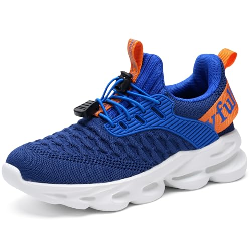HSQ Boys Girls Tennis Shoes Kids Breathable Sneakers Ultra-Light Athletic Running Shoes for Toddler/Little Kid/Big Kid