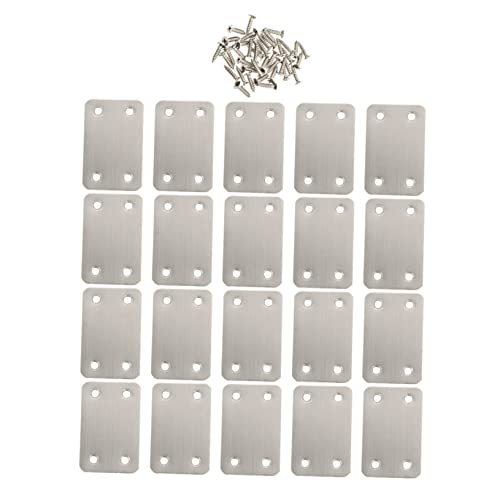 KICHOUSE 20pcs Corner Code Right Angle Bracket Fixing Mending Brace Brackets Straight Brace Corner Angle Bracket Corner Angle Joint Bracket Corner Brace Pivot Joint Silver Stainless Steel