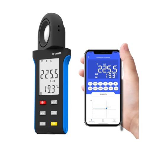 Luxómetro HP-5000APP con conexión móvil para análisis de luz