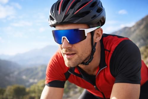 Image of Zynic Men's Stylish Sports Sunglasses For Unisex | UV400 Protection Classic Wrap Around Googles |Sports Shades for Driving,Cyclining Outdoor & Travel | Googles for man's