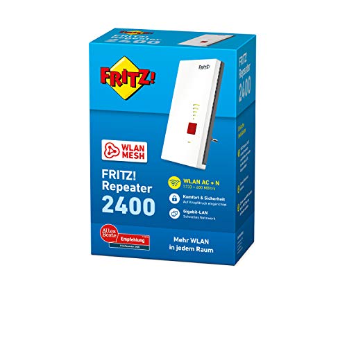 AVM FRITZ!WLAN Mesh Repeater 2400 (Dual-WLAN AC + N bis zu 1.733 MBit/s (5GHz) + 600 MBit/s(2,4 GHz), 1x Gigabit-LAN, deutschsprachige Version) - Image 4