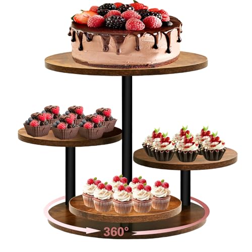 NANXITU Cupcake Tower Stands for 50 Cupcakes,360° Rotatable Wood Cake Stand by NANXITU - Used condition - US$22.90