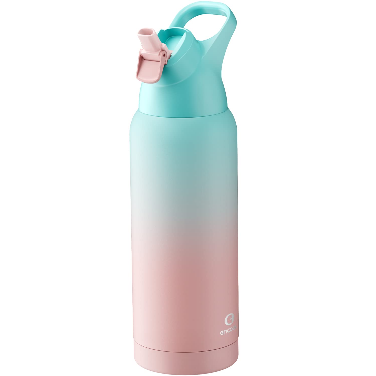 Bouteille Isotherme ENCOOL 32oz Acier Inoxydable - Dégradé Sarcelle à Bleu - Paille