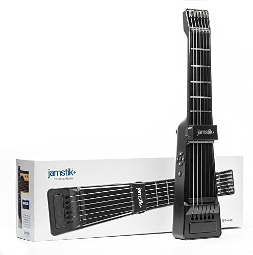 Jamstik+ Black Portable App Enabled MIDI Electric Guitar, for Beginners and Music Creators, iOS, Android & Mac Compatible, with Bluetooth Connectivity, Powered by Zivix (Renewed)
