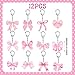 YYMYMGJ Pink Bow Party Favors 12 PCS Pink Bow Acrylic KeyChains for Coquette Bow Birthday Party Decorations Supplies Gifts for Classroom Prizes