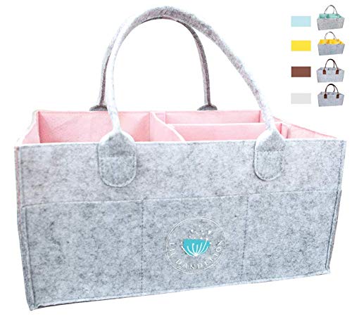 Baby Diaper Caddy Organizer - Baby Shower Gift Basket for Girls | Nursery