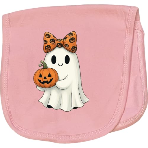 inktastic Halloween Pumpkin Girl Ghost Baby Burp Cloth Pink 469dc