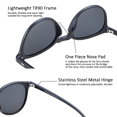 Image of Reading Sunglasses Vintage Round for Men and Women Protection Shades 3 Pack (Navy+Black White+Floral, 3.00 Magnification)