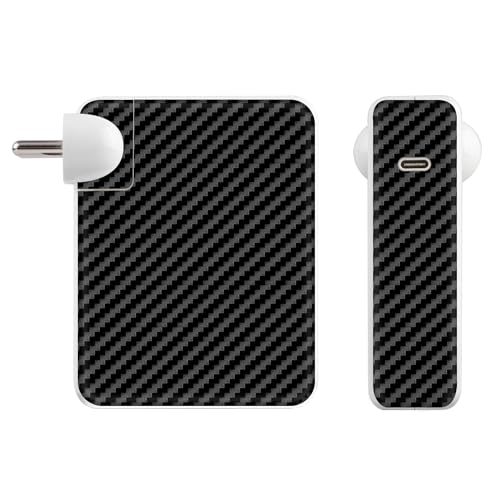 Image of Capes India Protective Adapter Skin Cover Compatible with MacBook Adapter 140W| Not a Case | Vinyl Skin Sticker (Carbon Fibre Black)