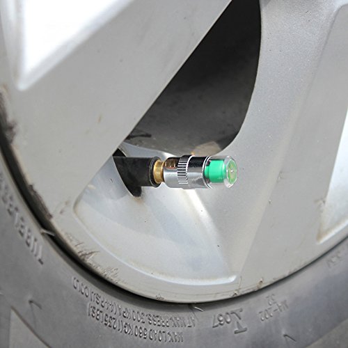 IDS 4pcs Car Tire Pressure Monitor Gauge Valve Stem Caps Sensor Indicator 3 Color Eye Alert
