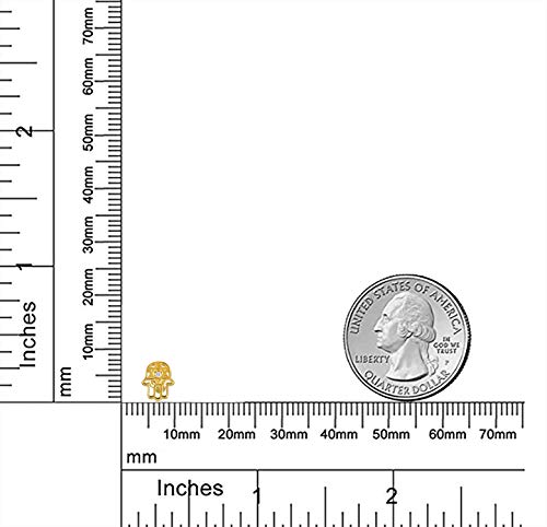 Tiny Petite Judaic Jewelry CZ Accent Real 14K Yellow Gold Hamsa Hebrew Chai Life Star Of David Judaic Stud Earrings For Women Teen For Bat Mitzvah Secure Screw Back4