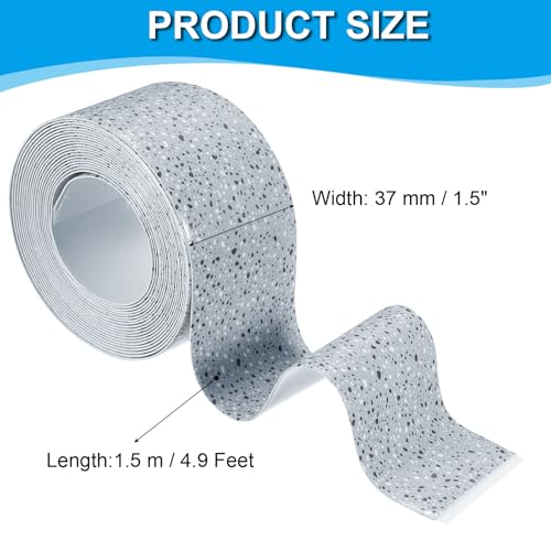 Image of PATIKIL Caulk Tape 1.5 inch x 10.5 Ft, Self Adhesive Sealing Tape Waterproof Toilet Tub Caulk Sealant Strip Sealing Trim for Kitchen Bathroom Toilet Bathtub Sink Countertop, Deep Grey