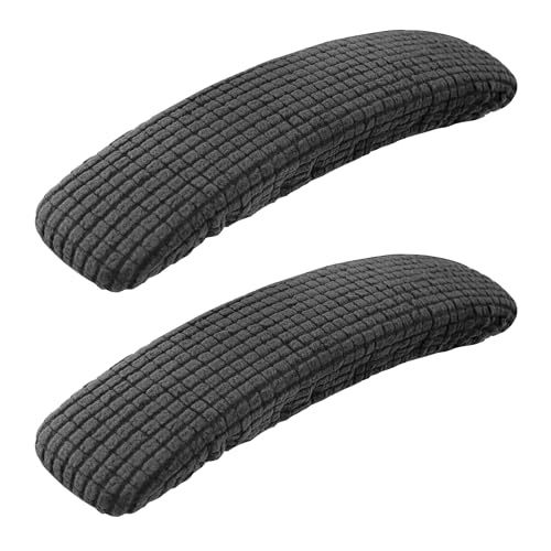 SARAFLORA Capa para cadeira de escritório, elástica, resistente a manchas, elastano elástico, para cadeiras de mesa, braço, cinza, 2 peças
