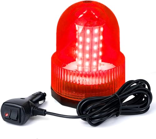 WANCHIY 回転灯 ライト 赤色（回転・点滅） マグネット式 12V24V 30LED 3m延長コード警告灯 緊急ランプ 警告灯 非常灯 信号灯 工事灯 ストロボ パトカー
