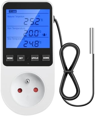 Prise Thermostatique Numérique - Régulateur Température/humidité 230V Pour Serre, Aquarium Ou Reptiles