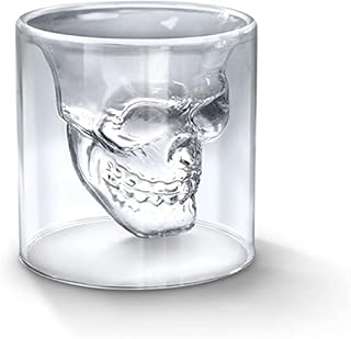 Shot Glasses Crystal Skull Shape Whiskey Beer Wine Glasses Bar Tableware, 250ml