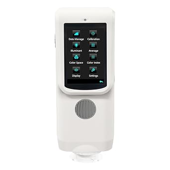 Spectrocolorimeter Dual Aperture Spectrocolorreader Spectrophotometer with 8mm 4mm Platform Measuring Apertures UV+LED Light Source Planar Grating Spectroscopic Method Capacitive Touch Screen