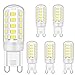 G9 LED Lumière Ampoules 5W Équivalent à 28W 33W 40W Halogène Ampoules, Blanc froid 6000K, G9 Prise LED Lampe, sans scintillement, non dimmable, 420LM, AC 220-240V, paquet de 5