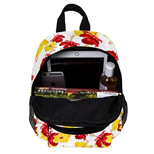 Mochilas amarillas rojas de moda floral para estudiantes pequeños 5
